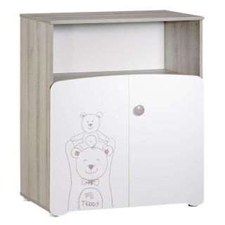 Commode 2 portes Teddy avec dispositif à langer - Sauthon - Blanc