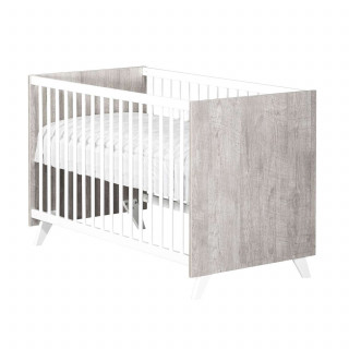 Lit bébé Scandi - Sauthon - 60 x 120 cm - Blanc et gris