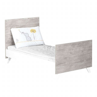 Lit bébé évolutif Scandi - Sauthon - 70 x 140 cm - Blanc et gris