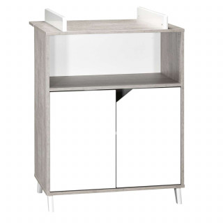 Commode 2 portes Scandi avec dispositif à langer - Sauthon - Gris