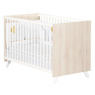 Lit bébé Scandi - Sauthon - 60 x 120 cm - Blanc et marron