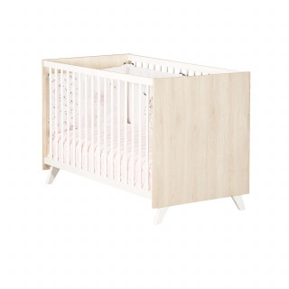 Lit bébé Scandi - Sauthon - 60 x 120 cm - Blanc et marron