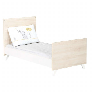 Lit bébé évolutif Scandi - Sauthon - 70 x 140 cm - Blanc et marron