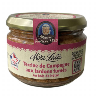 Lot 6x Terrine de campagne aux lardons fumés - Pot 180g