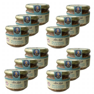 Lot 12x Pâté de campagne au sel de Guérande - Pot 180g