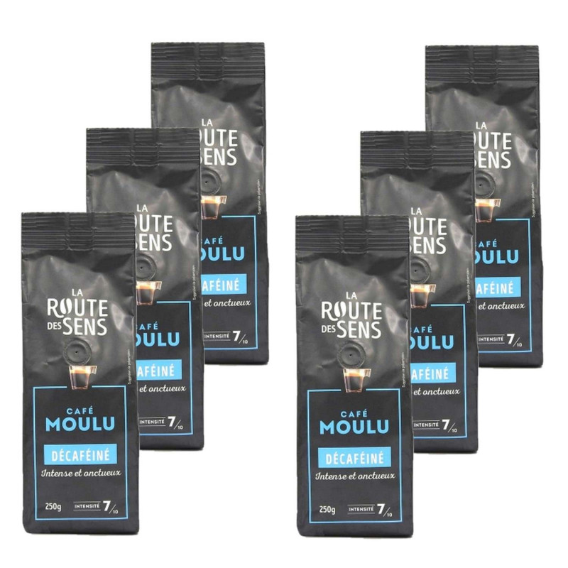 Lot 6x Café moulu décaféiné - Sachet 250g