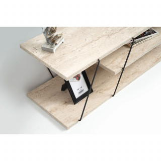 Meuble TV effet travertin CANAZ - Beige