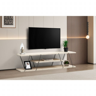 Meuble TV effet travertin CANAZ - Beige