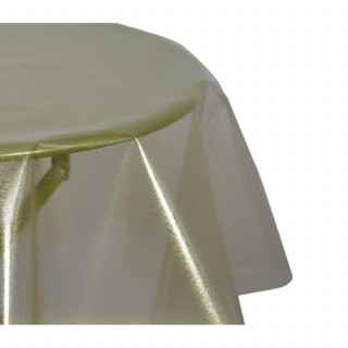 Nappe en toile cirée ronde CRISTAL - Diam. 135 cm - Or