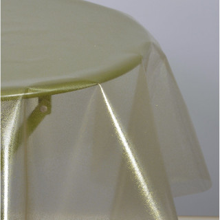 Nappe en toile cirée ronde CRISTAL - Diam. 135 cm - Or