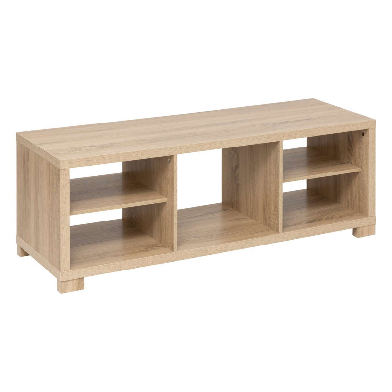 Meuble TV 5 cases en bois BIVOAK - Beige