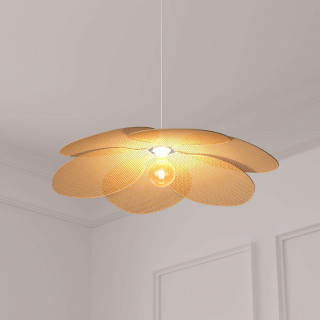 Suspension en bois et acier PETALES - Diam 62 cm - Beige