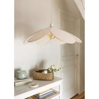 Suspension en lin FLEUR - Diam 72 cm - Beige