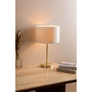 Lampe droite en bouclette - H. 49 cm - Or