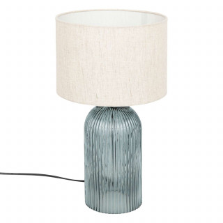 Lampe cylindre en verre - H. 42,5 cm - Bleu