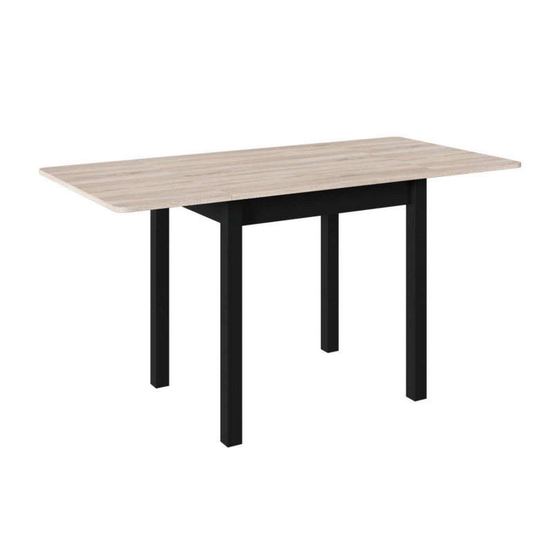 Table extensible 2 à 6 places en bois - Beige et noir