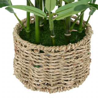 Bambou artificiel avec pot matériau naturel - H. 46 cm