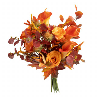 Bouquet artificiel automnal - H. 55 cm - Orange