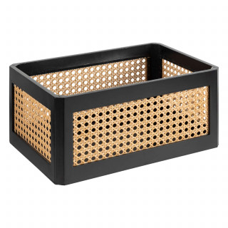 Lot de 2 cagettes en cannage - Beige et Noir