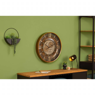 Horloge avec mécanisme en métal - Diam 59 cm - Marron