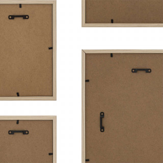 Lot de 5 cadres photos en bois - Beige