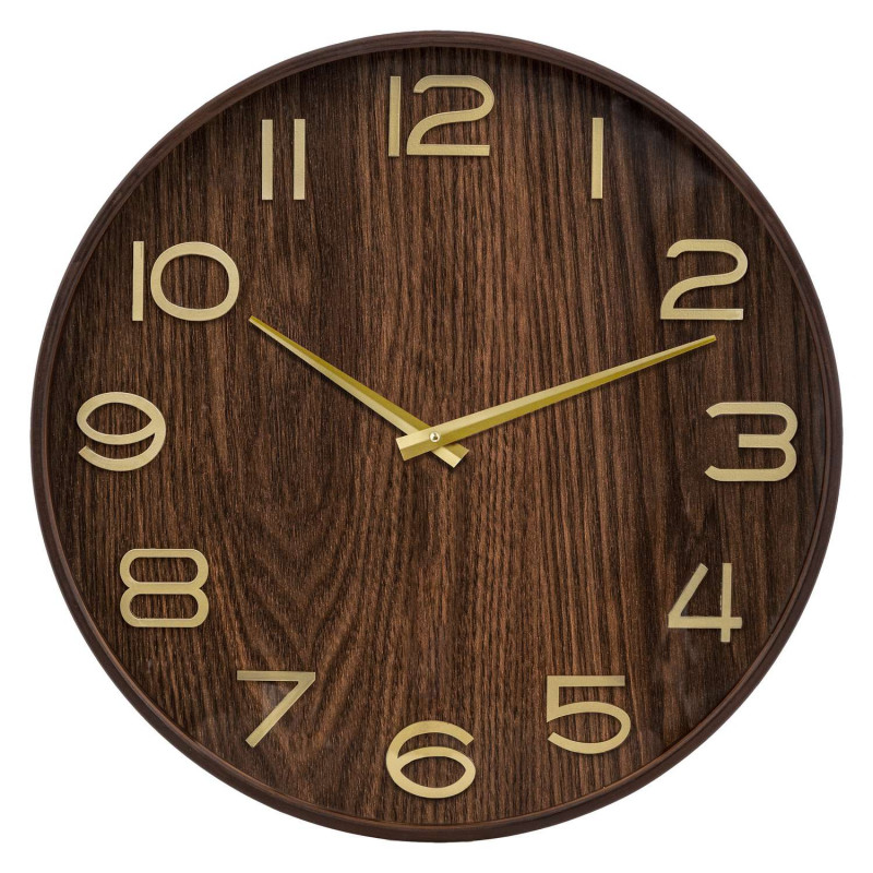 Horloge en bois - Diam 55 cm - Marron