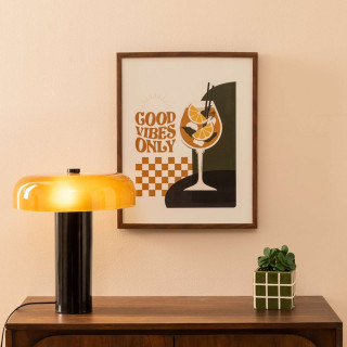 Affiche encadrée COCKTAIL - 40 x 50 cm - Marron