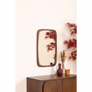 Miroir en bois - 43 x 65 cm - Marron