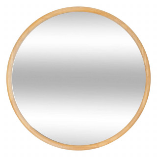 Miroir rond en bois - Diam 55 cm - Marron