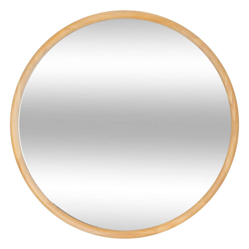 Miroir rond en bois - Diam 55 cm - Marron