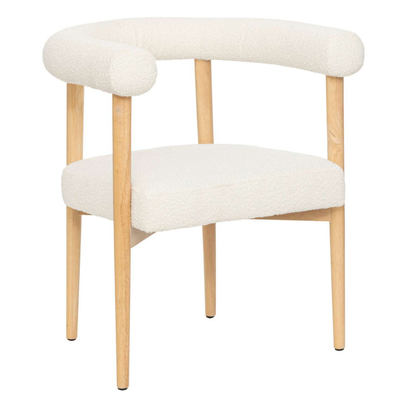 Fauteuil de table en bouclette ADRIA - Blanc