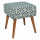 Tabouret d'appoint en tissu jacquard CHIARA - Bleu