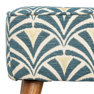 Tabouret d'appoint en tissu jacquard CHIARA - Bleu