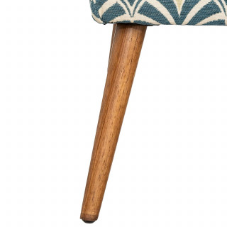 Tabouret d'appoint en tissu jacquard CHIARA - Bleu