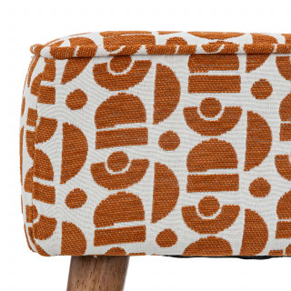 Tabouret d'appoint en tissu jacquard CHIARA - Orange