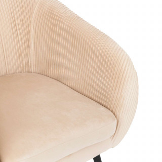 Fauteuil en velours SOLARO - Beige