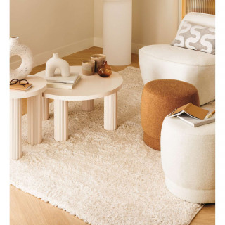 Pouf en bouclette AMEA - Blanc