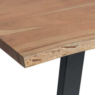 Table à manger en bois pour 8 personnes SKIDAL - Marron et noir