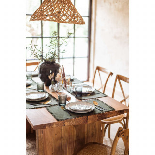 Table à manger en bois pour 6 personnes OSCAR - Beige