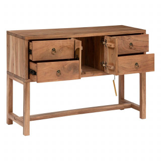 Console 2 portes et 4 tiroirs en bois JILING - Marron