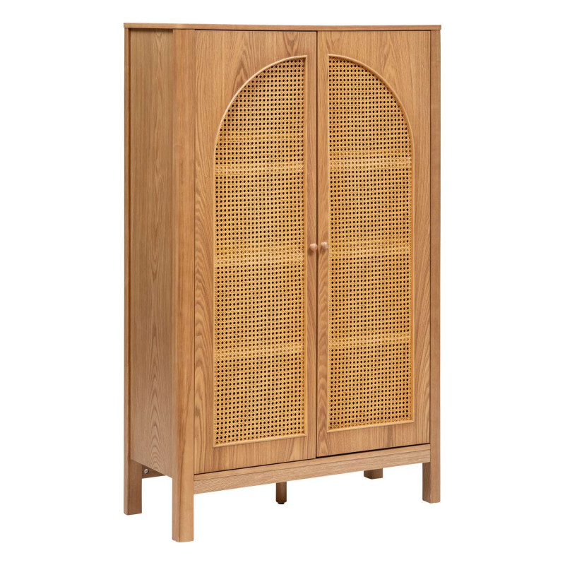 Armoire 2 portes en cannage TIRIA - Marron