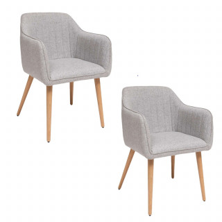 Lot de 2 fauteuils à dîner VISOCA - Gris