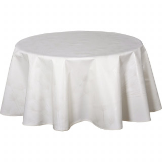 Nappe ronde en toile cirée  design Lina - Diam. 150 cm - Blanc