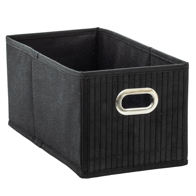 Boîte de rangement profonde en bambou et tissu Mix'n modul - noir