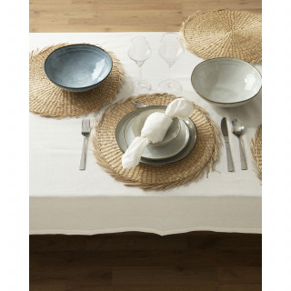 Lot de 6 sets de table cuba - Diamètre 38 cm - Beige