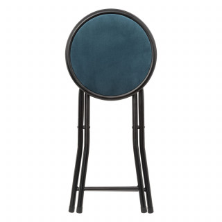 Lot de 2 Tabourets pliants avec effet velours - Bleu