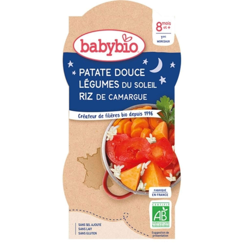 Bol patate douce, légumes et riz BIO - 2x200g - Pack 400g