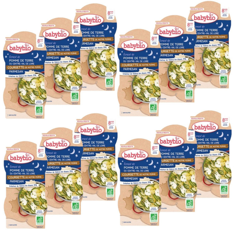 Lot 12x Bol légumes et parmesan BIO - 2x200g - Pack 4,8kg