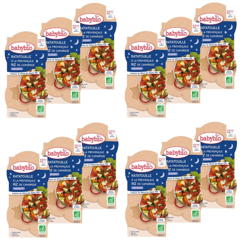 Lot 12x Bol ratatouille et riz BIO - 2x200g - Pack 4,8kg