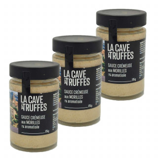 Lot 3x Sauce crémeuse aux morilles 1% aromatisée - Bocal 525g